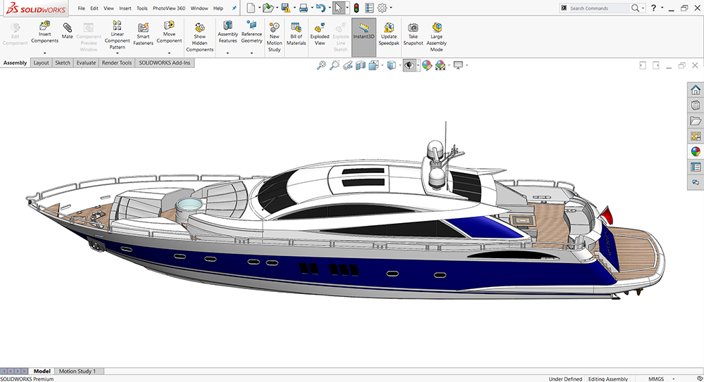 SolidWorks Yacht screenshot